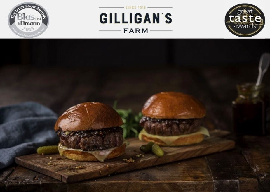 Award Winning Rib Eye Burgers 4 Pack Tray - 4oz - Gilligan's Farm